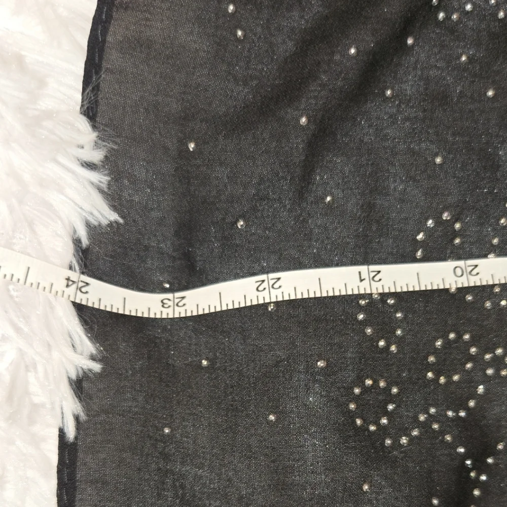 Jessica McClintock Shear Sparkly Black Wrap / Scarf with Embellishments